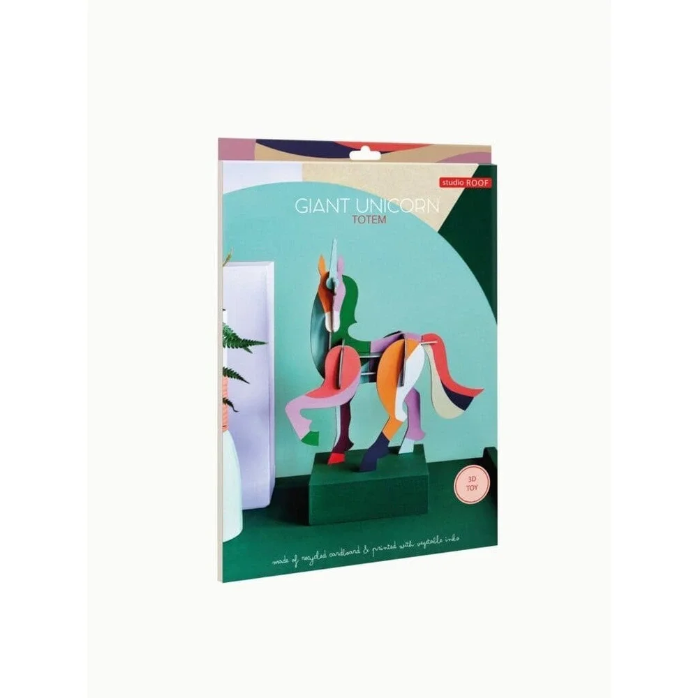 Studio ROOF Giant Unicorn Totem 3D Cardboard Puzzle